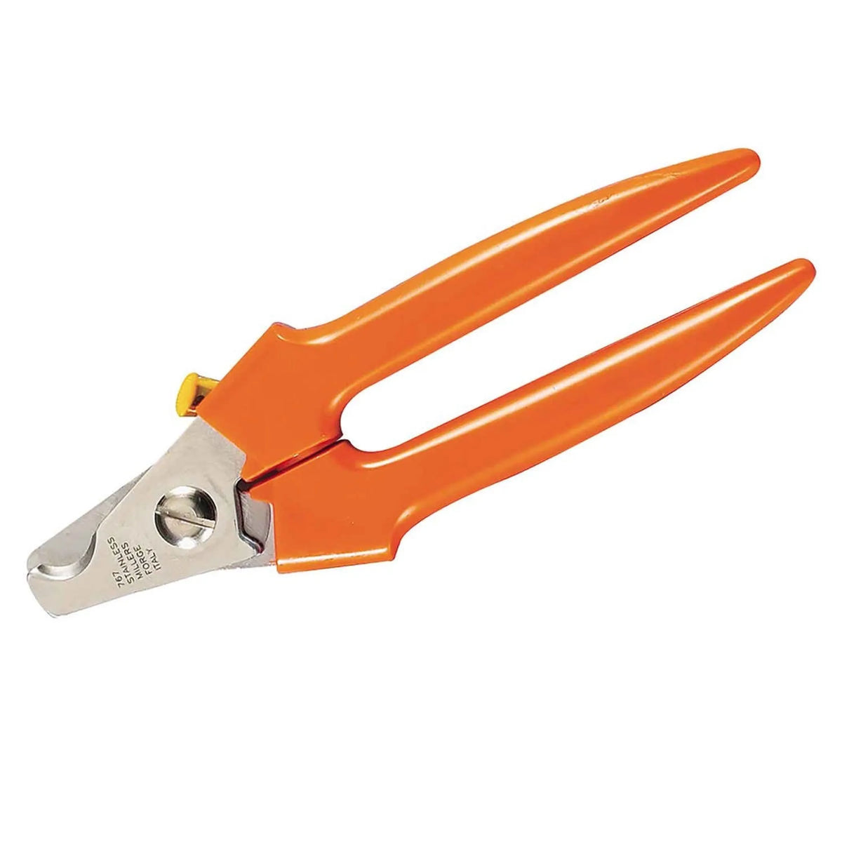 Orange nail clipper on a white background
