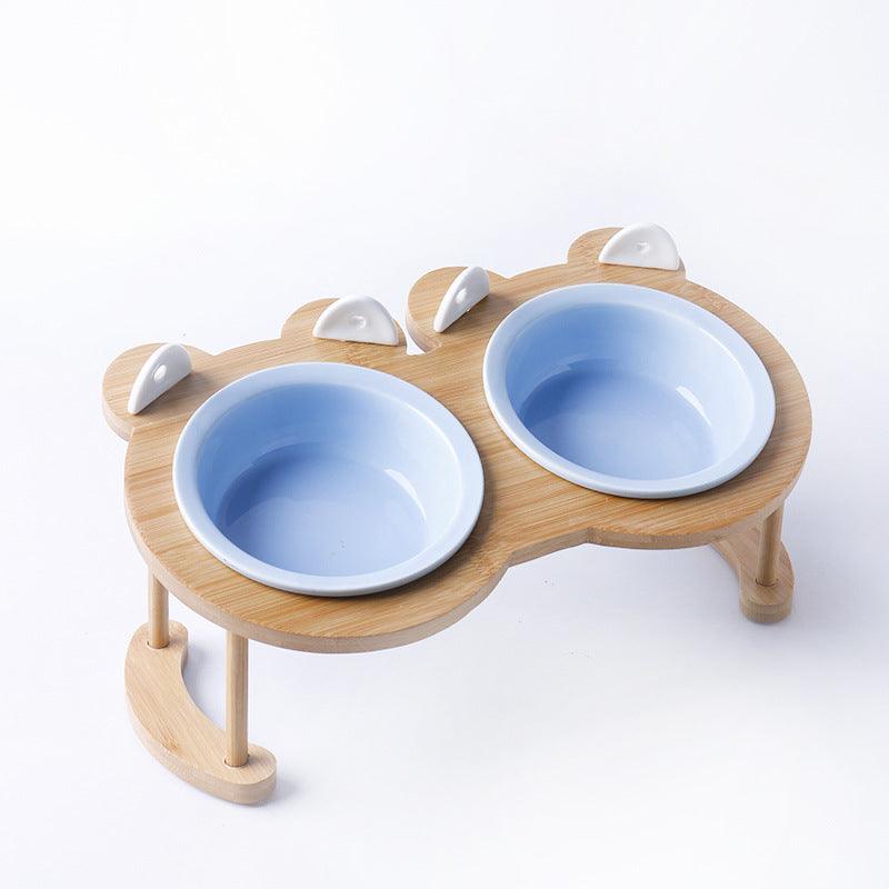 Elevatepet Ceramic Tilted Cat Bowl With Bamboo Stand-14