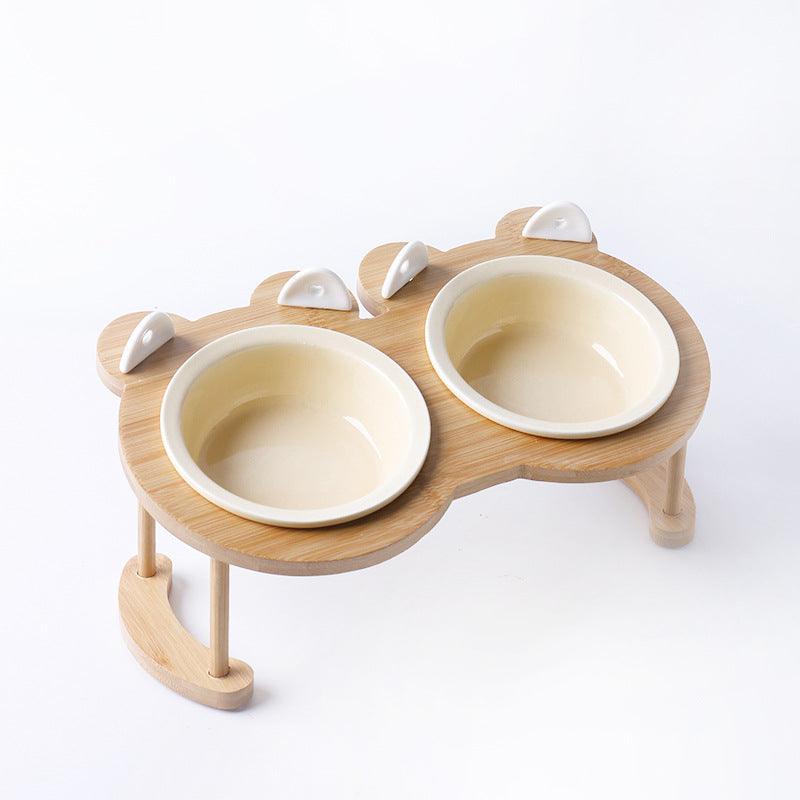 Elevatepet Ceramic Tilted Cat Bowl With Bamboo Stand-10