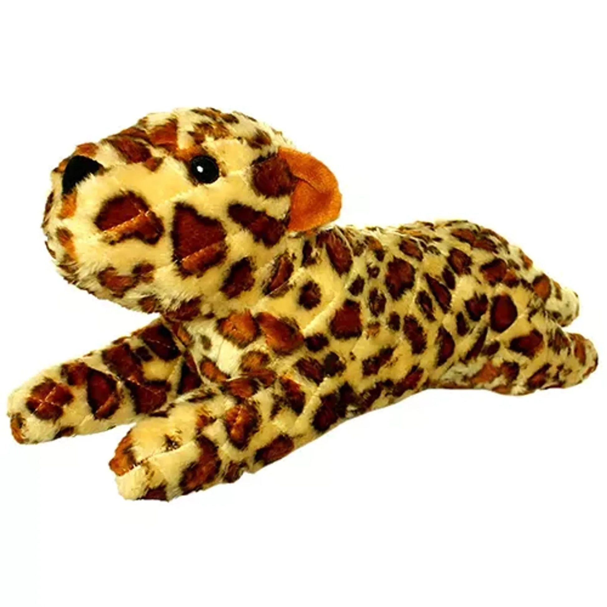 Plush toy leopard on a white background
