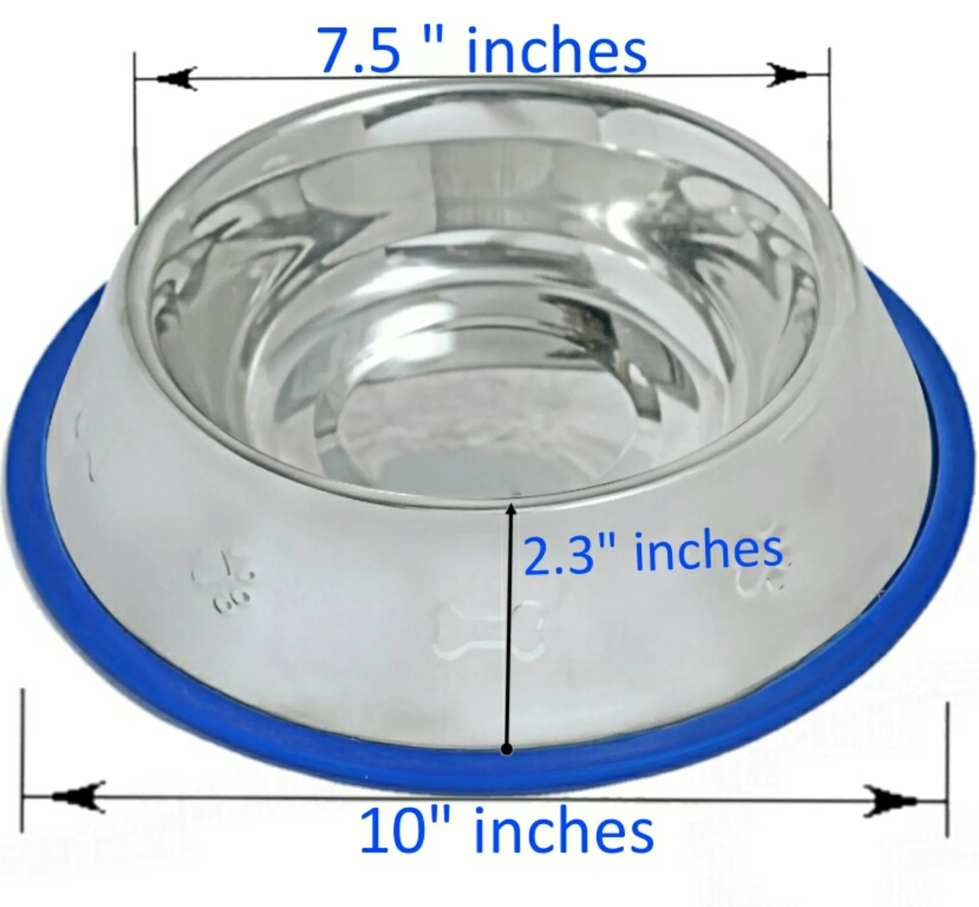 Etched Stainless Steel Dog Bowl