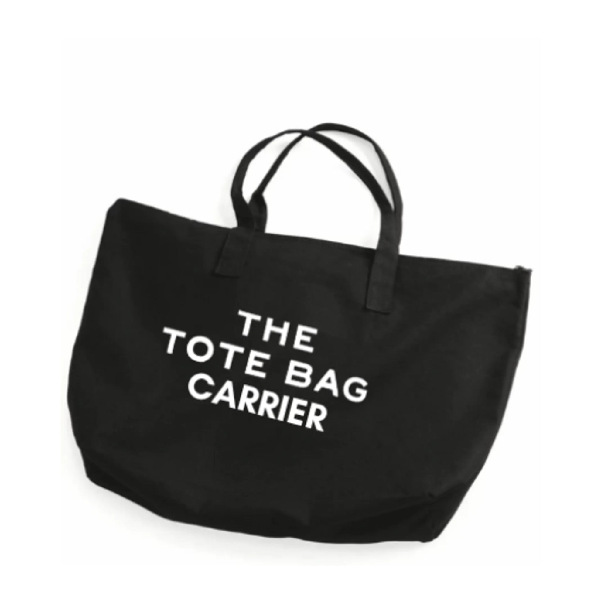 Flat image black tote bag carrier