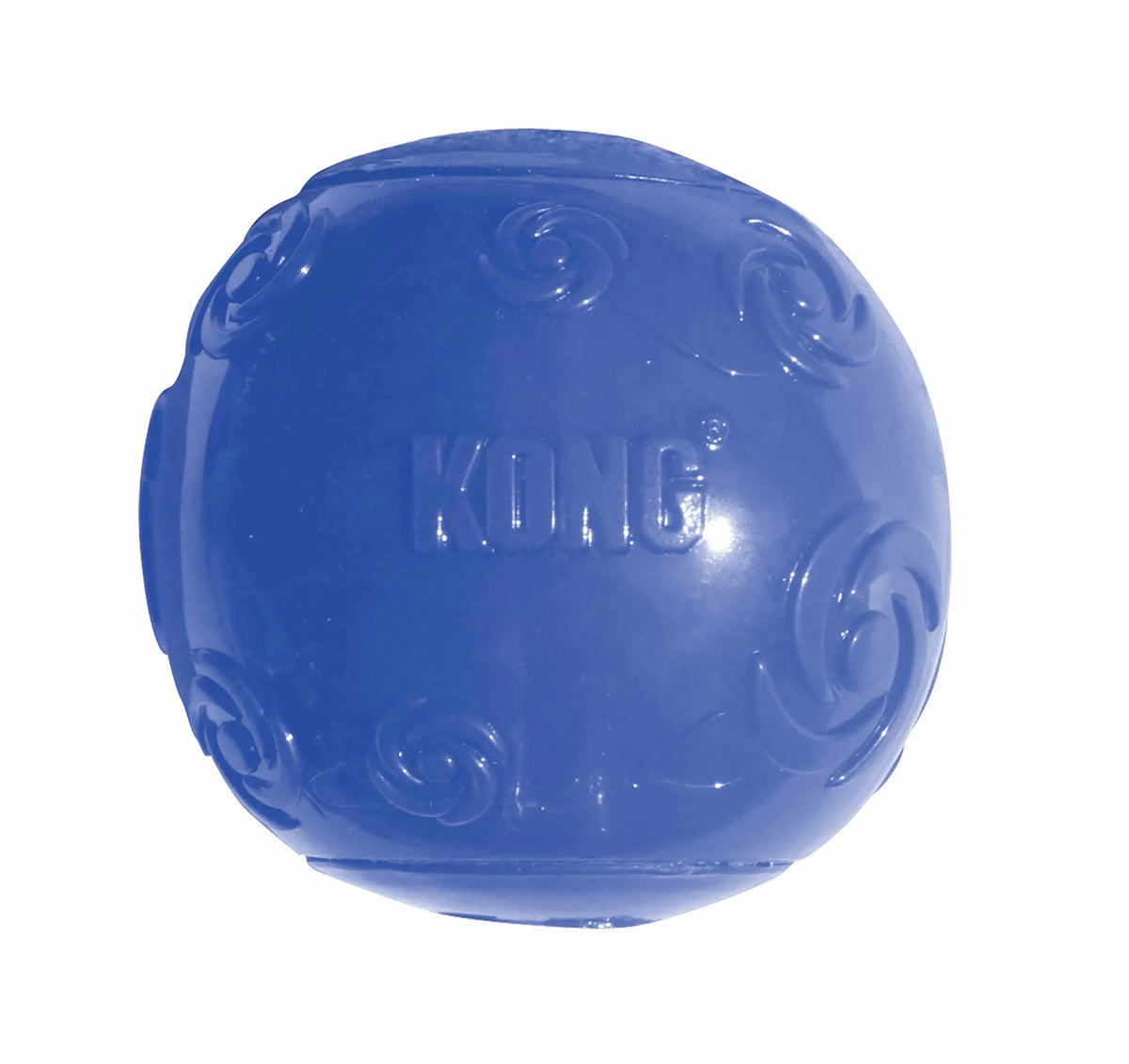 Blue KONG dog toy on a white background