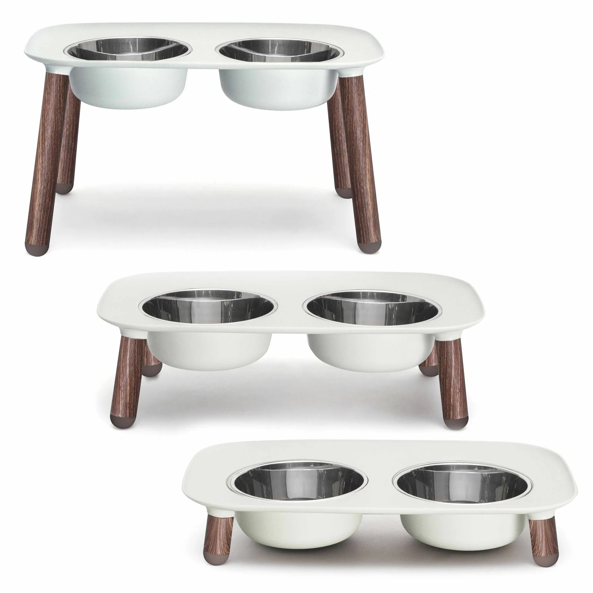 Elevated Double Feeder with Steel Dog Bowls