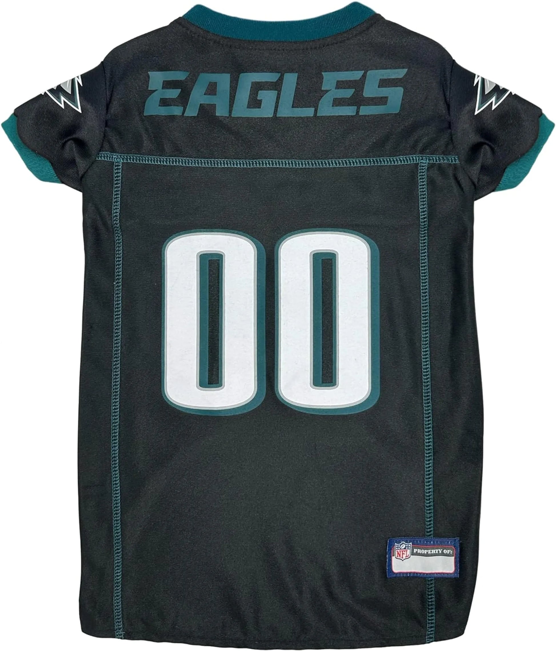 Black with white letters eagles dog jersey
