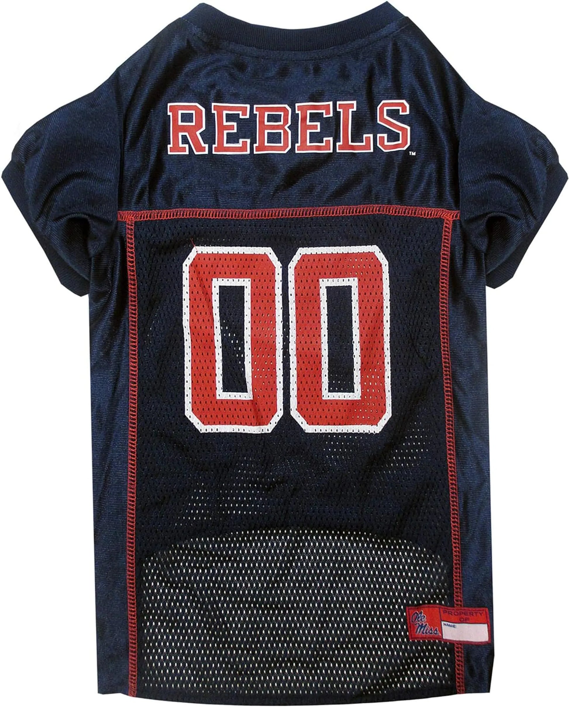 Black with red rebels dog jersey
