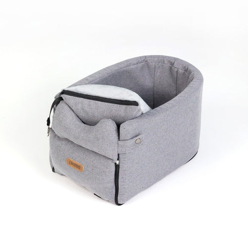 Gray dog seat carrier