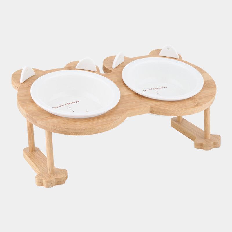 Elevatepet Ceramic Tilted Cat Bowl With Bamboo Stand-11