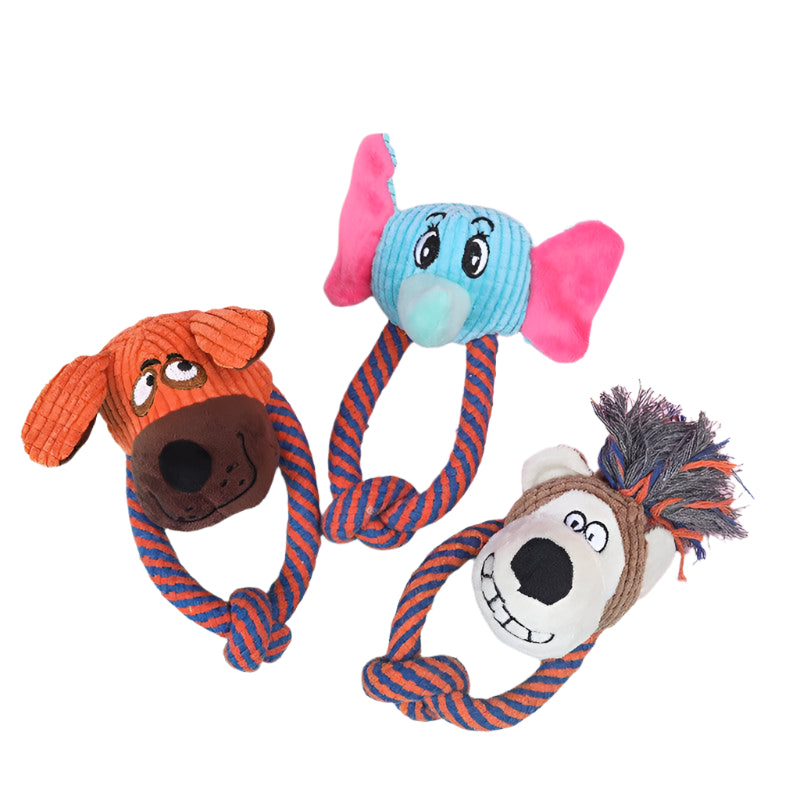 Playful Paws Cotton Rope Toys - Interactive Dog Teeth Cleaning And Sound Grinding Pet Toys-0