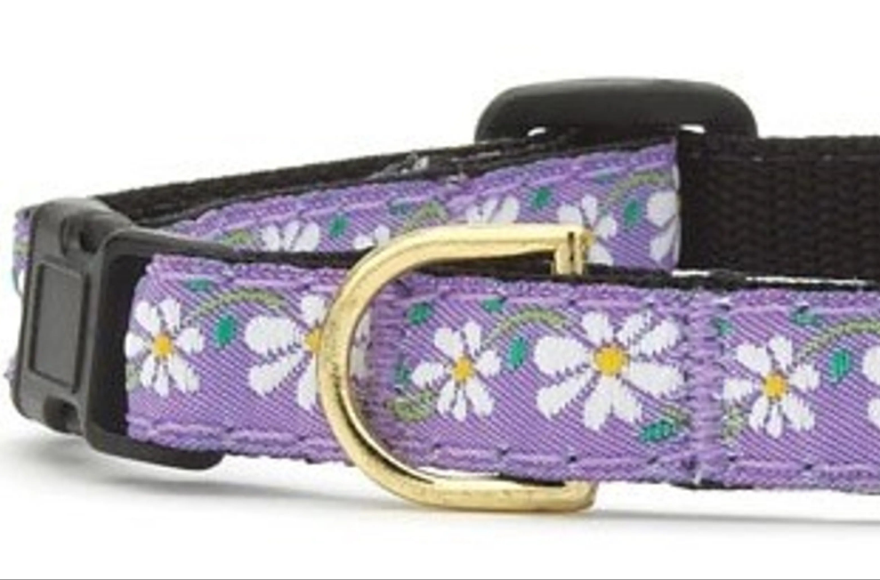 Purple and daisy cat collar