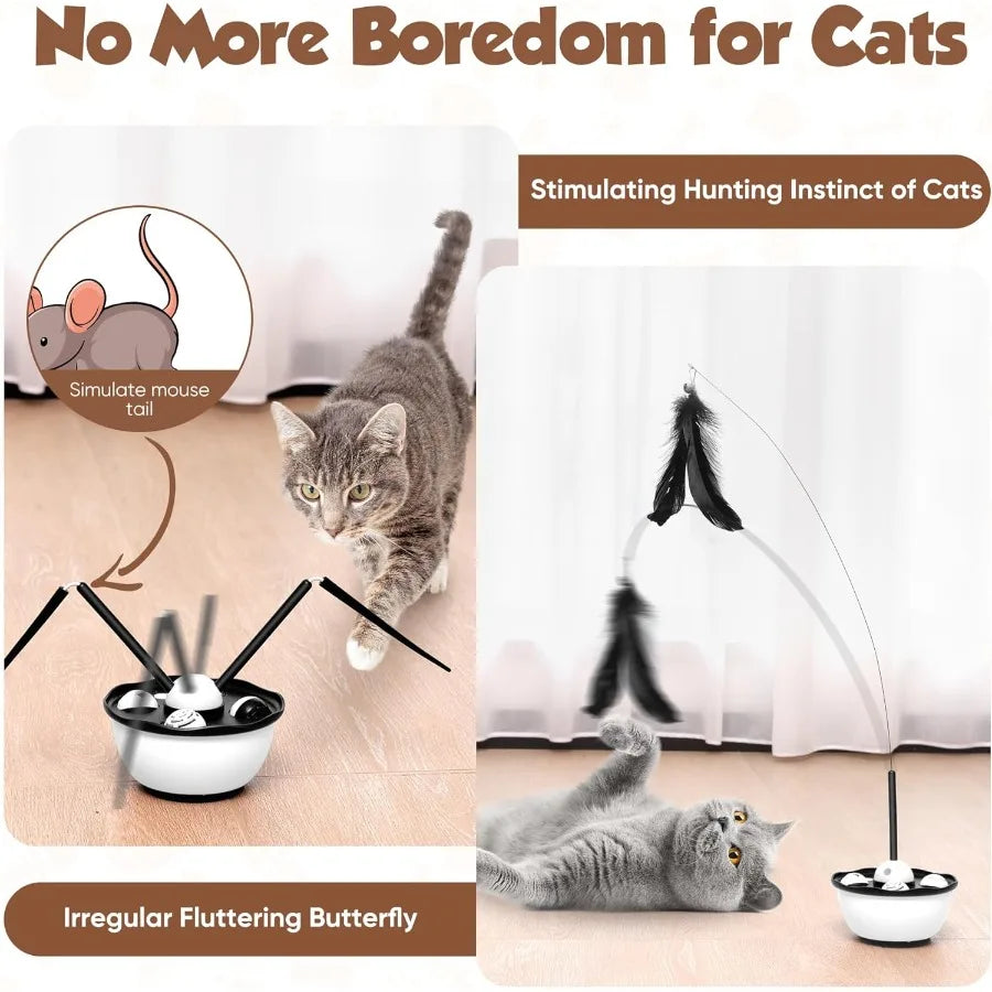 Cat Toy with Feather Butterfly