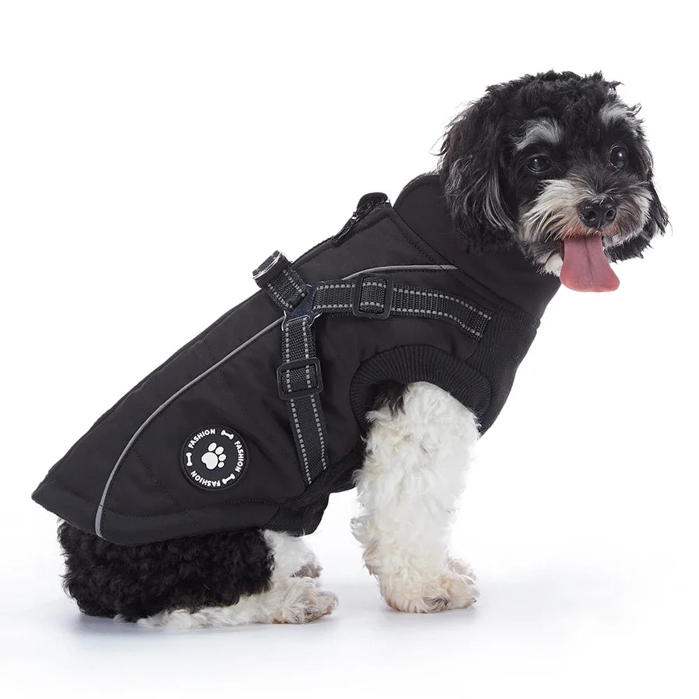 Reflective Waterproof Dog Jacket w Harness