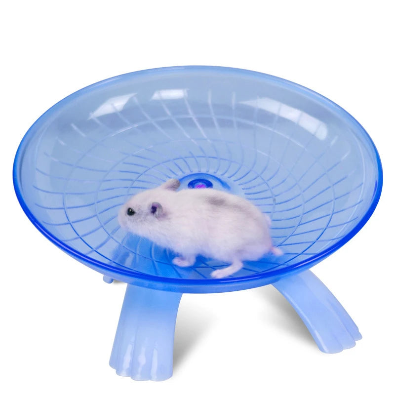Blue round stationary small pet wheel