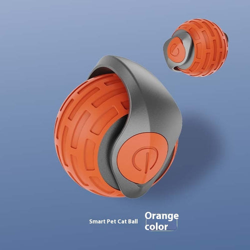 Orange and gray smart ball withblue background 