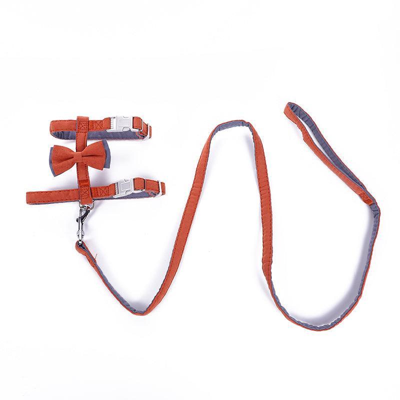 Colorful Cotton-Filled Cat Leash With Bow Detail-6