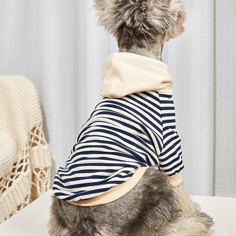 Cozy Canine Striped Hooded Sweater - Fashionable Pet Apparel-3