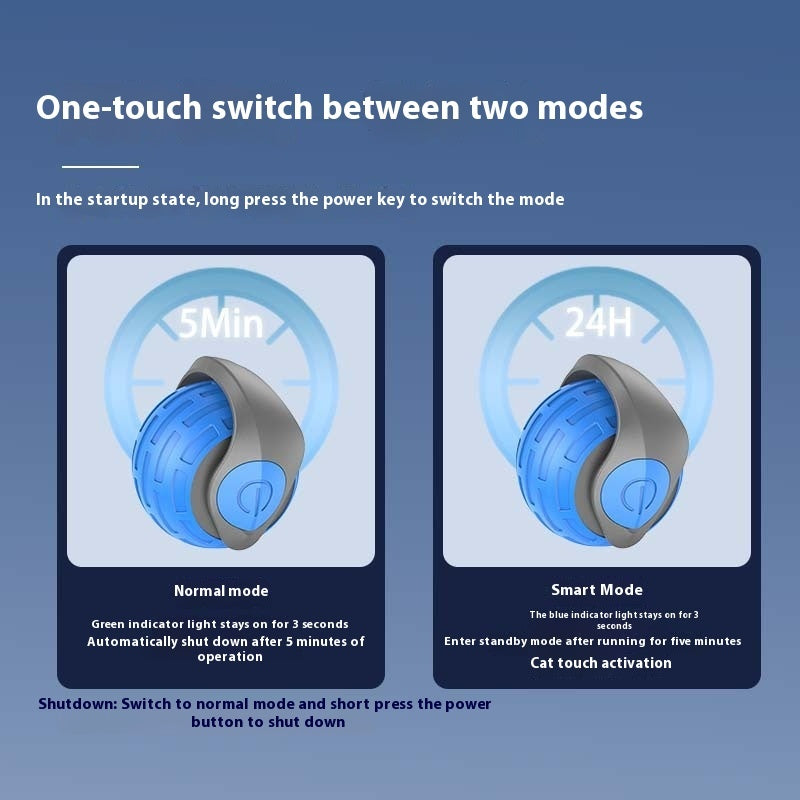 blue Interactive Cat Auto Electric Rolling Ball two switches one touch