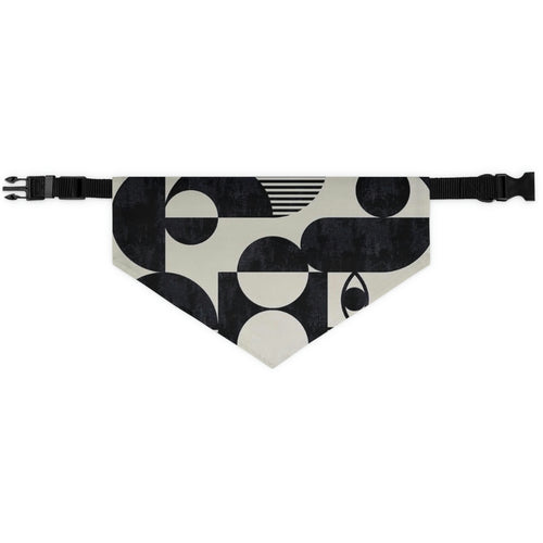 asbtract black and white dog  bandana