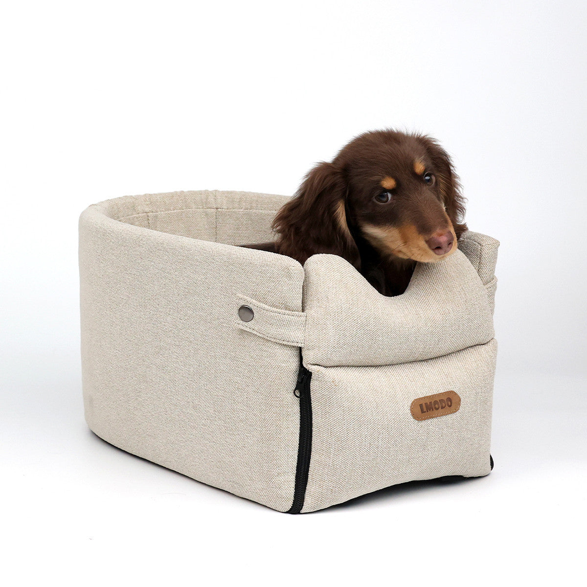 dog in beige Car Seat Bed Portable Dog Carrier