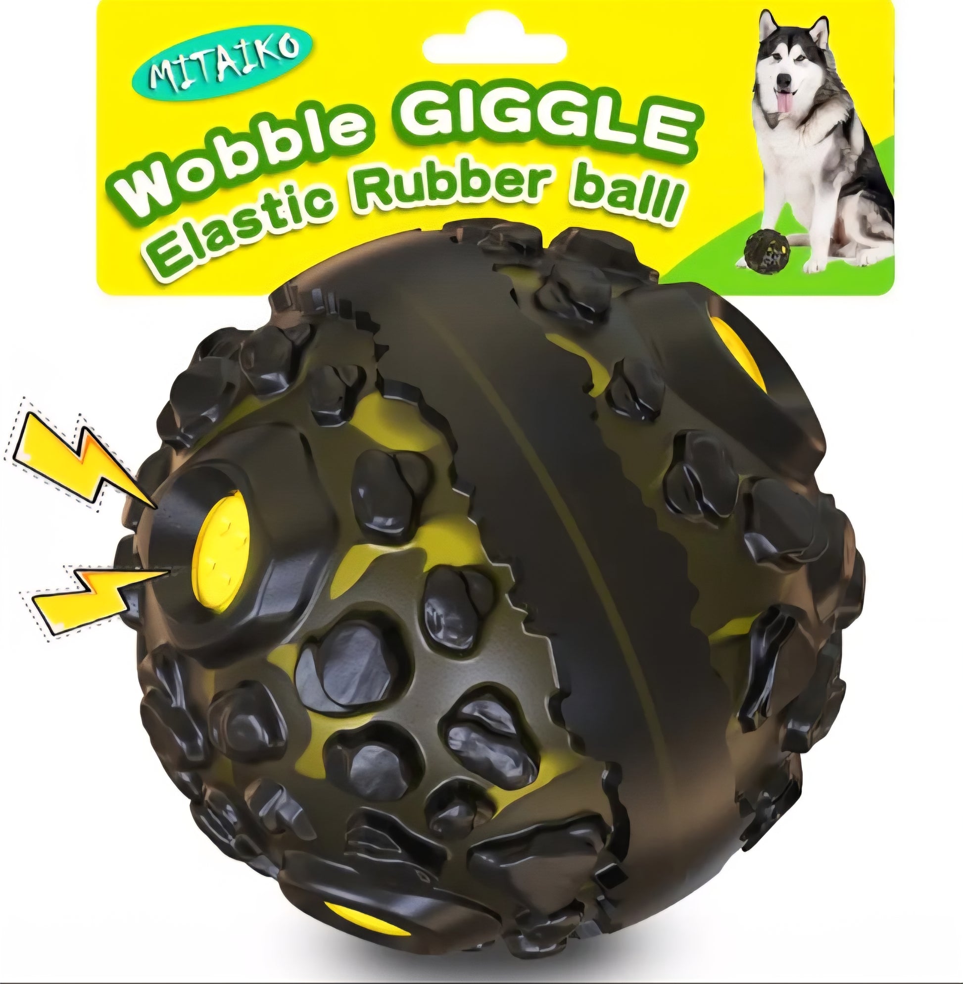 Black bumpy dog chew ball